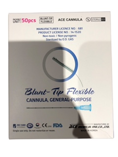 Ace Flexible Micro Dermal Filler Cannula – 22G x 50mm – Box of 50