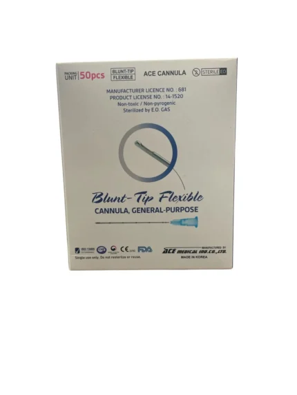 Ace Flexible Micro Dermal Filler Cannula – 25G x 50mm – Box of 50